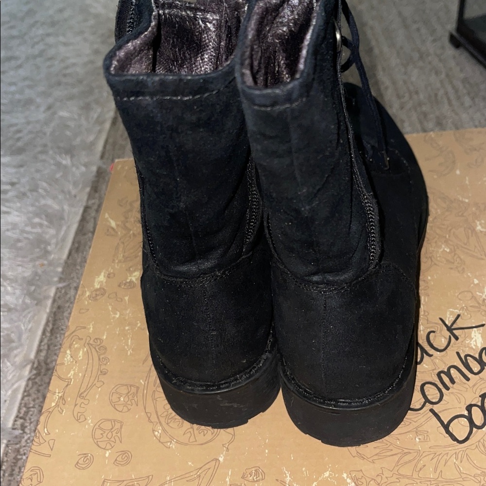 American Rag AESSEXBLK Lace up combat/moto boots - Picture 3 of 6
